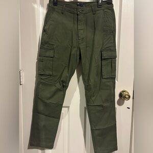 ASOS DESIGN tapered cargo pants in khaki green with 3D pockets